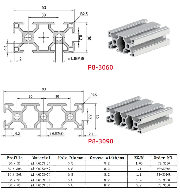 aluminum extrusion black anodized 3030 slotted aluminum profile-01.jpg