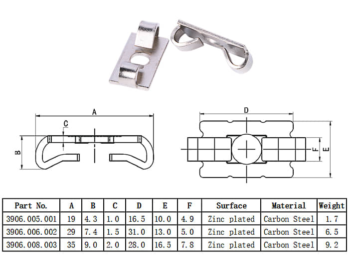 Custom 3030 4040 aluminum Extrusion Profile Elastic spring End Fastener(1) Elastic fastener.jpg