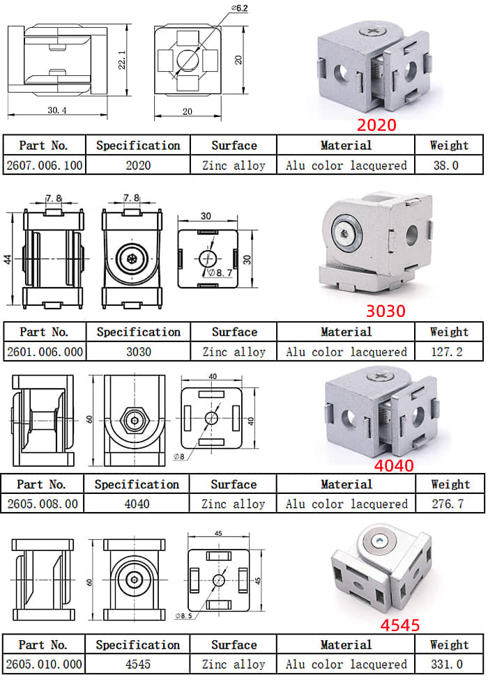 Aluminum Profile Pivot joint with locking lever(1) Profile Jiont with locking lever.jpg