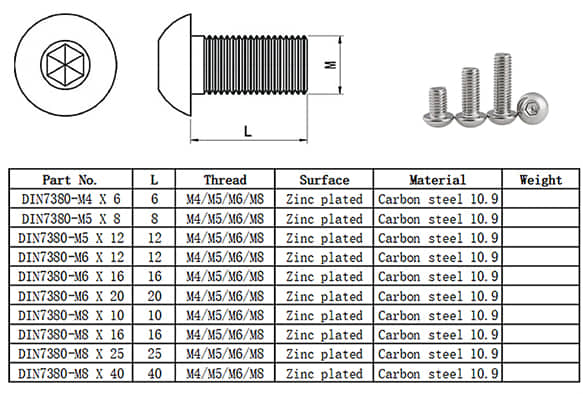 Socket head cap screw hex socket pan head screw button head cap screw(1) Button Head Socket Screw.jpg