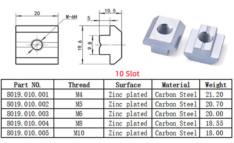 Sliding T Nuts Metric M4 M5 Slide in Hammer Head T-Nut (2) Slide-in T-nut0.jpg
