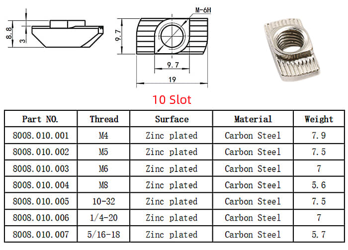 T-slot Aluminum Profile M4 M5 Hammer Head T Slot Nut(2) T Nut T0.jpg
